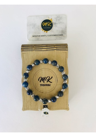 Mk Tasarım Gerçek Lapis Lazuli Taşi Bileklik Mkt3005 Çok Renkli