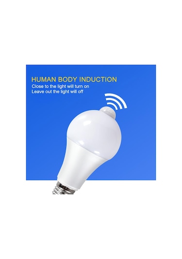 Beyaz E27 Led Hareket Sensörlü Ampul Ac85v-265v Led Lamba Otomatik Açma/kapama Gece Lambası 18 220v 18w