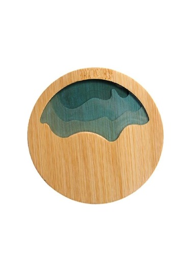 Epoksi Reçine Ped Peyzaj Şeffaf Bambu Yalıtım Tutucu Coaster Kupası Mat 1 Diğer