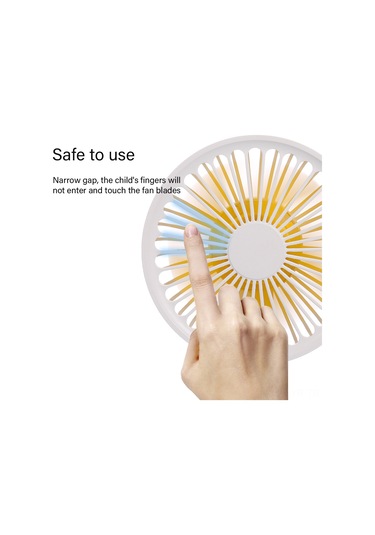 Ranyeek Usb Şarjlı Fantezi: 3 Hızlı, Led Işıklı, Açı Ayarlanabilir, Pil Dahil, Taşınabilir Soğutucu - Beyaz