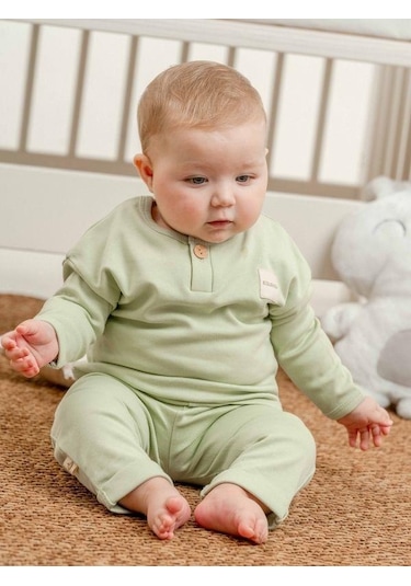 Bebek Organik Eşofman Takım-15483 Mint