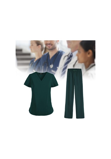 Suntek Kadın Scrubs Setleri Yaz Modern Ince Üst Ve Xxl-yeşil