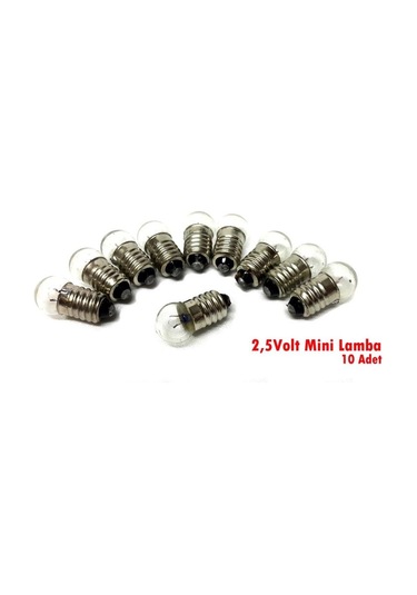 2.5Volt Mini Ampul-Lamba - 10 Adet -