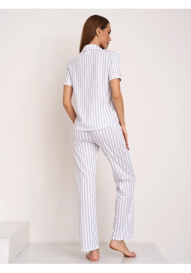 Marfawomen Pantolon Ve Gömlekli Pijama, Ev Kıyafeti 107684089 Gri
