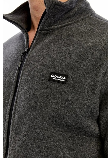 Champp Tam Fermuarlı Unisex Polar Gri