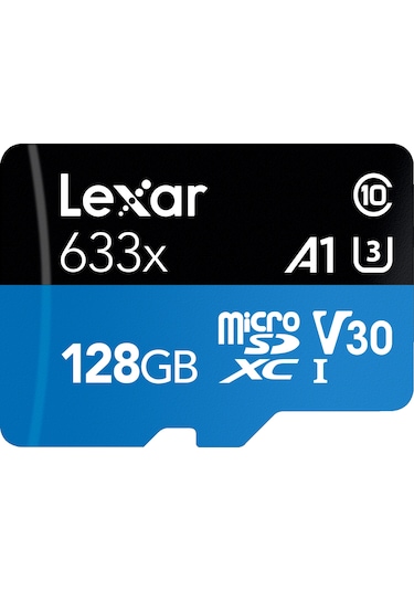 Lexar High Performance 633X 128GB MicroSDXC Class 10 UHS-I Hafıza Kartı + Adaptör