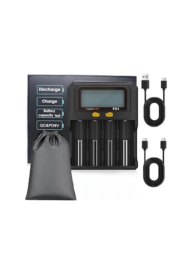 Honeybeeshop Powerkan Pd4 Akıllı Pil Şarj Cihazı 4 Kanal Li İon Nimh Ni Cd Şarj Usb Lcd Ekran