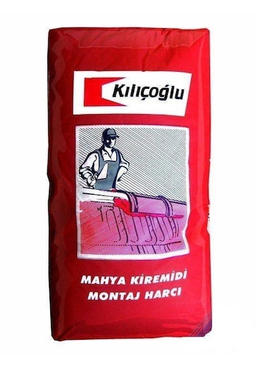 Kılıçoğlu Mahya Montaj Harcı Kırmızı Renk 25 Kg