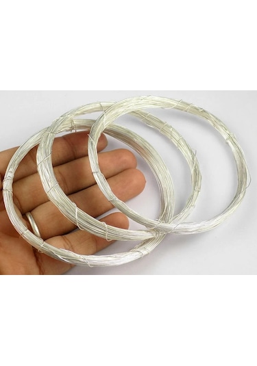 Gümüş 925 Ayar 1,0 mm (1000 Mikron) Yuvarlak Gümüş Tel 1 Metre