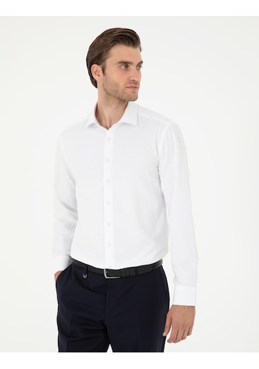 Pierre Cardin Erkek Beyaz Gömlek Desenli 50296573-vr013 Beyaz