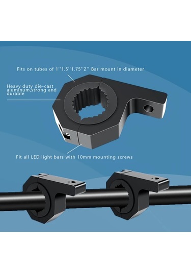 Xuweiwei Aluminum 2 Kelepçe Led Işık Barı Montaj Braketi Kiti Atv Yatay Bar Tüp 1 1.5 1.75 2 Çap
