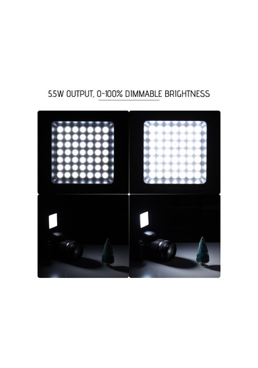 Andoer W49 Mini Interlok Kamera Dim Led Panel Işık Siyah Siyah