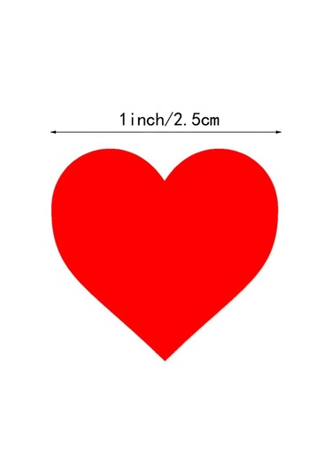 Rulo Kalp Çıkartması, Sevgililer Günü Etiketleri, Aşk Her Rulodan 500 Adet, Kırmızı Çok Renkli