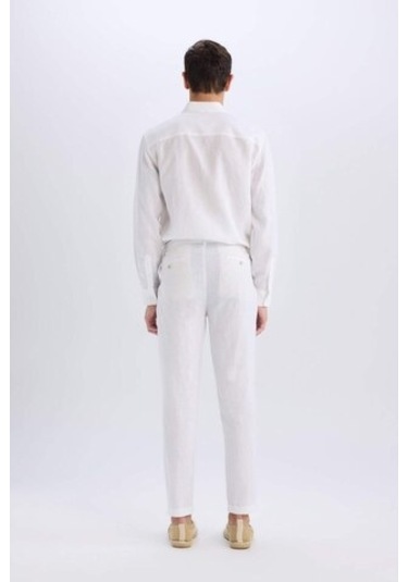 DeFacto %100 Keten Normal Kesim Crop Duble Paça Yazlık Beyaz Kumaş Pantolon C1826AX25SMWT32 DeFacto %100 Keten Normal Kesim Crop Duble Paça Yazlık Beyaz Kumaş Pantolon C1826AX25SMWT32