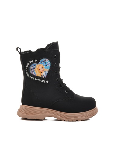 Siyah-somon İçi Kürklü Kız Çocuk Bot Leonis P Siyah-somon Siyah - Somon