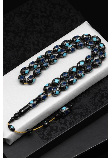 Gümüş İşlemeli Kuka Tesbih 9 X 13 Mm Beyzi Kesim