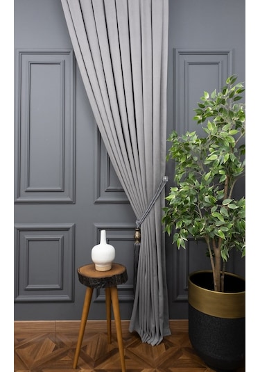 Evdepo Home Gri Fon Perde Tek Kanat (539795293) Gri