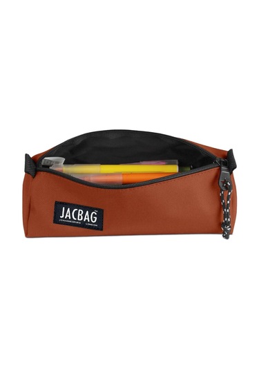 Jacbag Turuncu Kiremit Kız Çocuk Tek Bölmeli Üçgen Okul ve Ofis Kalem Kutusu Çok Renkli