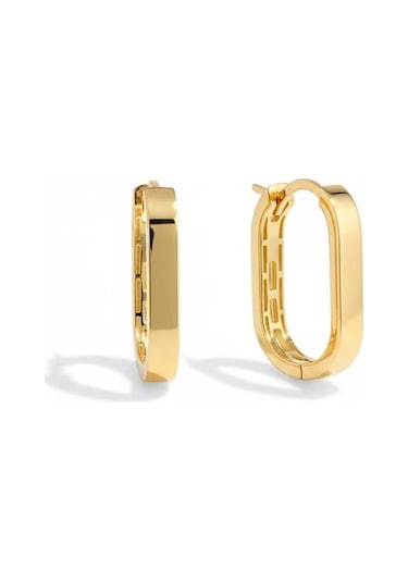14 Ayar Altın Oval Uzun U Şeklinde Küpe 1177 Gold