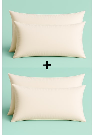 4 Adet Kaz Tüyü Yastık Luna 50x70 % 80 Kaz Tüyü %20 Boncuk Elyaf