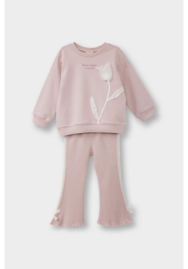 Defacto Kız Bebek 2li Takım Çiçekli Sweatshirt İspanyol Paça Alt G3798a525aupn425 Pembe Defacto Kız Bebek 2li Takım Çiçekli Sweatshirt İspanyol Paça Alt G3798a525aupn425 Pembe