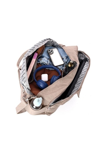 Seyehat Spor Çantası Kabin Boy Valiz 45 35 Cm Omuz Ve Çapraz Askılı Hafif Klinkır Çanta Su İtici Vizon