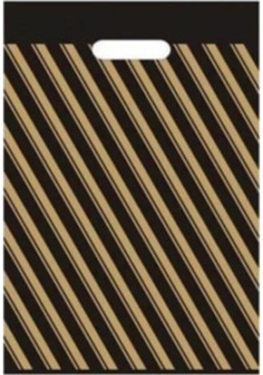 Siyah Çizgili Poşet No 4 40X50 Cm 50 Adet Takviyeli Poşet