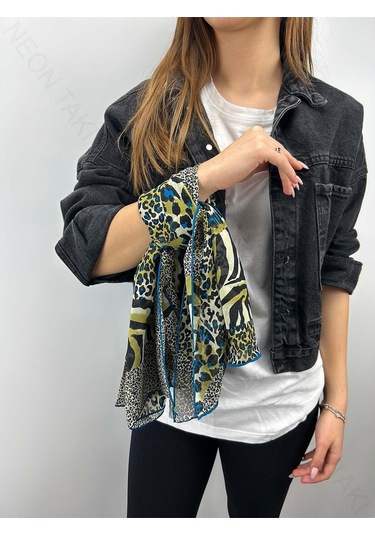 Çok Renkli, Fular 14, 81cmx86cm Bej - Çok Renkli