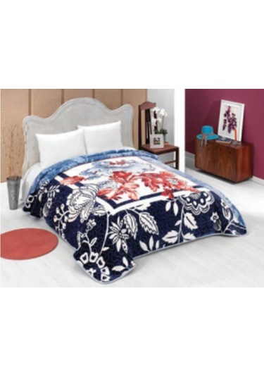 Mink Solana Lüks Vizon Battal Boy Battaniye 986 Mavi 220X240