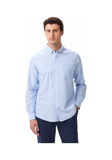 Nautica Erkek Mavi Classic Fit Gömlek Düz W57435t Mavi