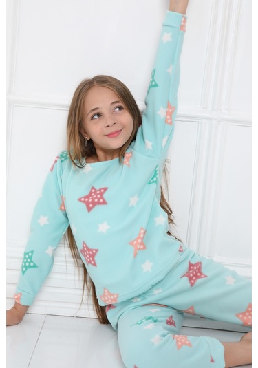 Sleeproom Kişlik Çocuk Polar Pijama Takim Turkuaz