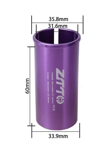 Sones 31,6-33,9 Mm 016 2 Adet Ztto Bisiklet Sele Borusu Dönüşüm Manşonu Redüktör Kapağı Mor