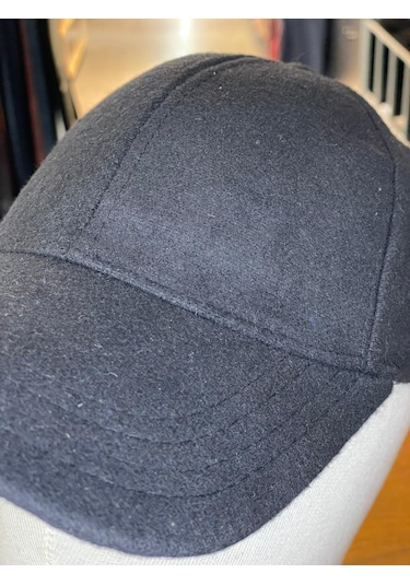 Kaşe Yünlü Kumaş Kışlık Cap Şapka Siyah