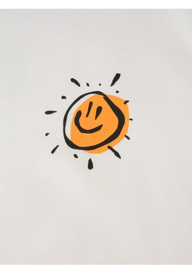Adrift Manfinity Emrg Cartoon And Slogan Graphic Sweatshirt Beyaz Beyaz