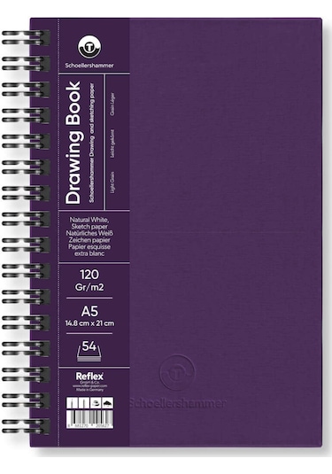 Schoellershammer Drawing Pad Mor Sert Kapak Çizim Defteri 120 Gr A5 54 Yaprak