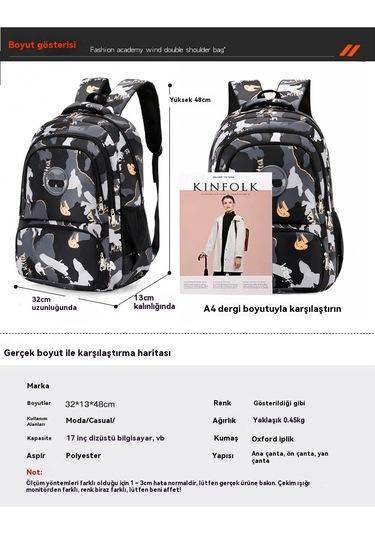 Liseoğrencileri Hafif Basit Kamuflaj Sırttantalari-yeşil Yeşil