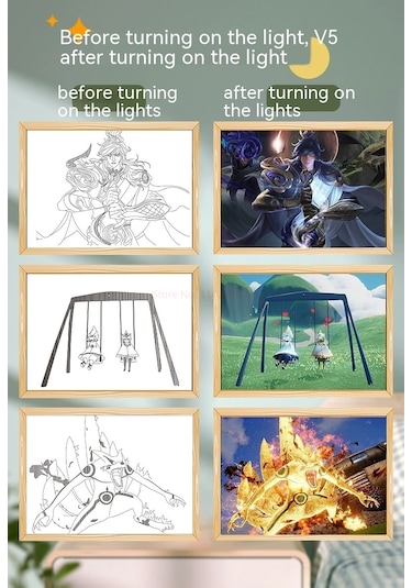 Karikatür One Piece Nika Luffy Gear 5 Işık Lambası Zoro Ace Hediye 7 Çok Renkli