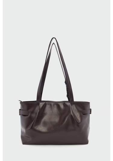 Bybo Vintage Omuz Çantası Kahve Kahverengi - Siyah - Bej