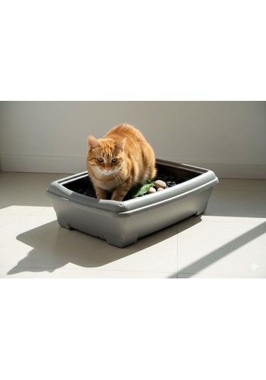 Herniks Relax Açık Kedi Tuvaleti 49x38cm - Gri