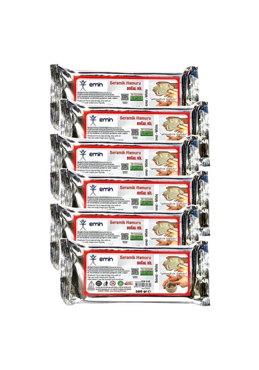 Seramik Hamuru Doğal Kil 500 Gr Beyaz Kil Hamuru 6 Paket Seramik Kili Beyaz Renk Modelleme Çamuru Beyaz