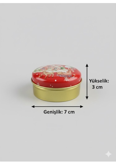 Yılbaşı Temalı 3 Lü Metal Kutulu Mum Seti