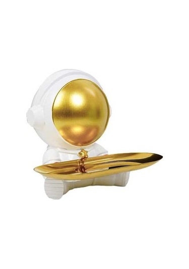 Opulentliving Reçine Astronot Heykeli, Anahtar Telefon Saklama, Suntek Konteyner Bibloları İçin Tepsi Orta Boy Orta