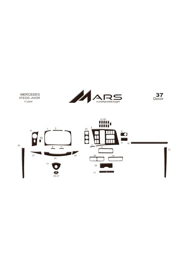 Mercedes Atego Axor Konsol-torpido Kaplama 2004 37 Parça-koyu Meşe Seçenekler