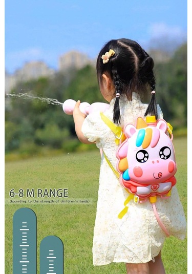 Sırt Çantalı Sırta Takılabilen Pompalı Su Tabancası 2000ml Kapasite - Pembe