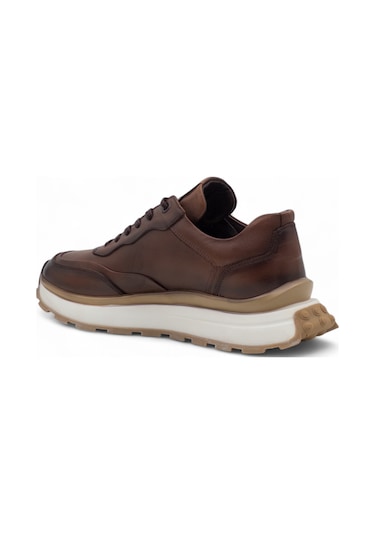 Voyager 1001 Erkek Hakiki Deri Sneaker Taba