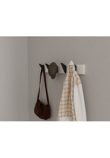 Hepsi3boyutlu Modern Duvar & Kapı Kanca Askılık - 5 Adet Siyah Kanca Askılık - Model No : 5 Siyah