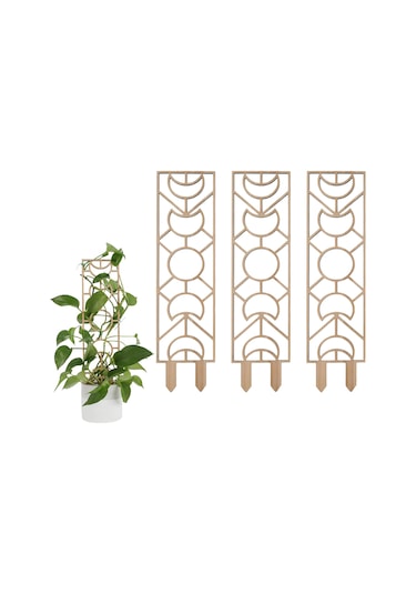 Ximistore9 Ahşap Bahçe Sarmaşık Desteği, 3 Parça İç-dış Mekan Bitki Dekorasyonu 300x132mm