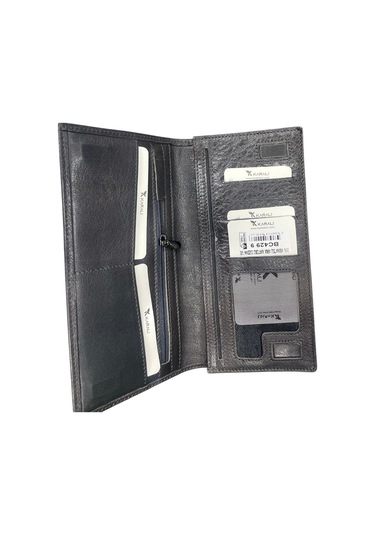 Karalı Deri Hakiki Deri Mıknatıslı Arka Kartlıklı Cüzdan Gri Bc429-9 Gri