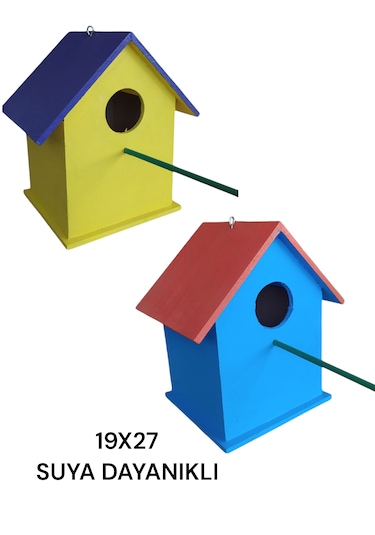 Ncy Ahşap Kuş Yuvası Kuş Evi Dış Mekan Suya Dayanıklı Büyük Boy 2 Adet