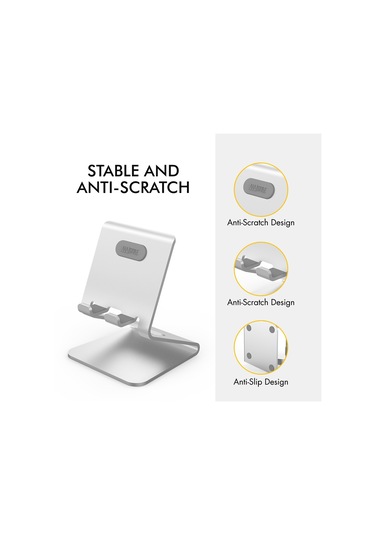 Cbtx Ahastyle St02 Alüminyum Alaşımlı Telefon Tutucu Şarj Standı Masaüstü Cep Telefonu Braketi - Gümüş